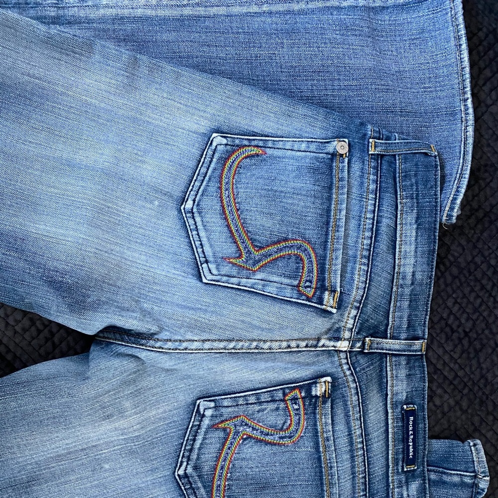 Rock & Republic Roth Flare Rainbow Pocket Jeans